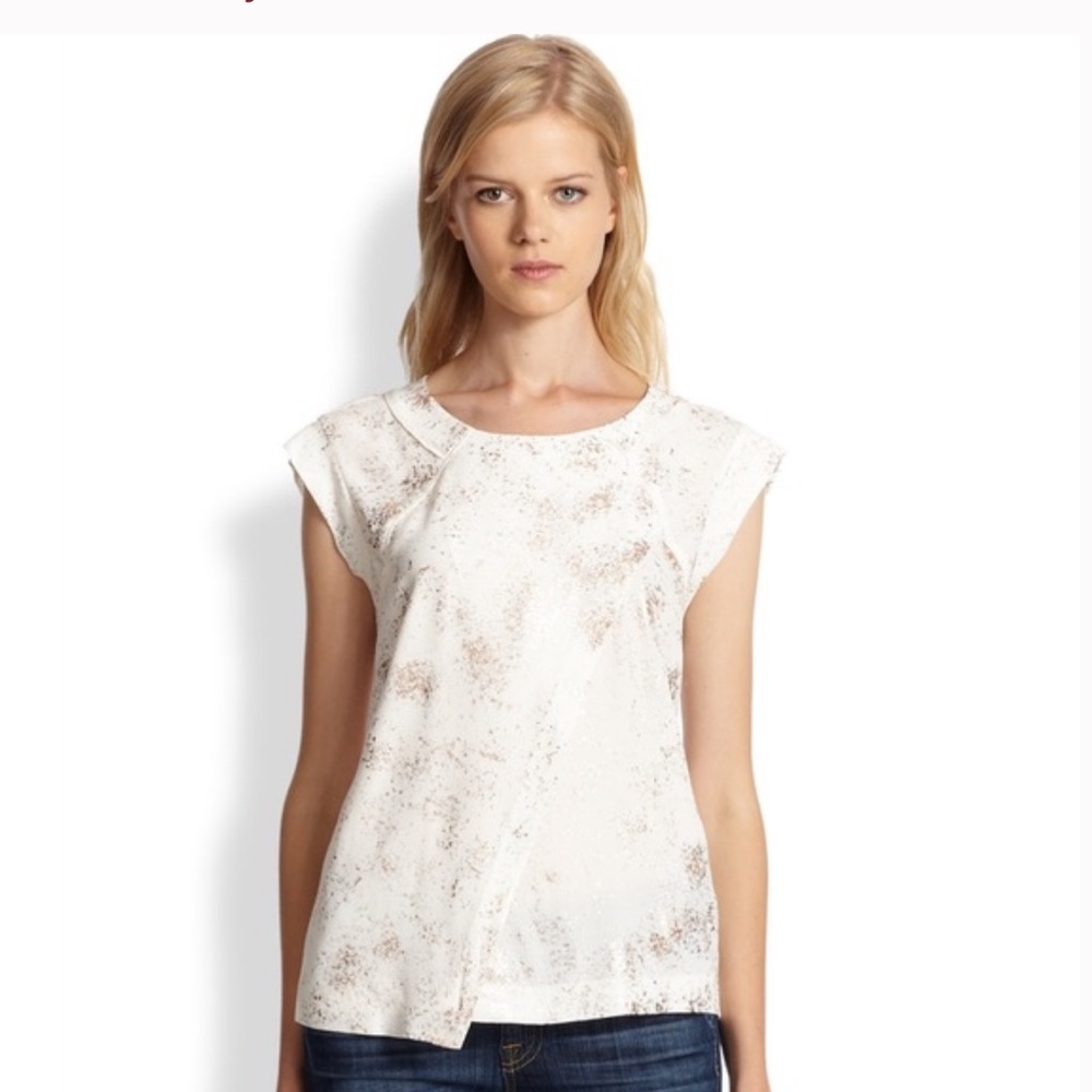 Metallic foil blouse